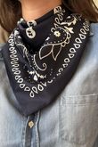 Western Bandana Triangle Silk Neckerchief Navy
